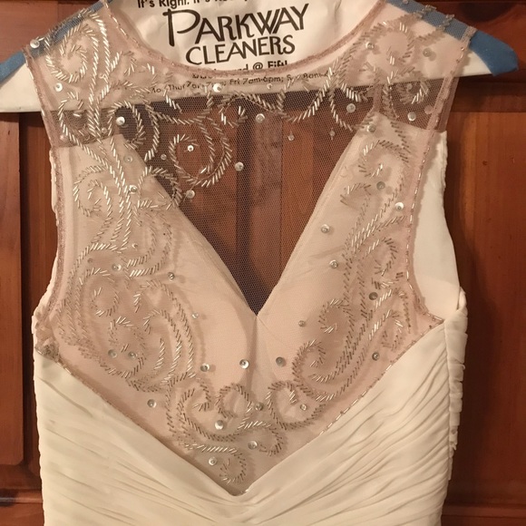 Aidan Mattox White Prom Dress - Picture 6 of 8